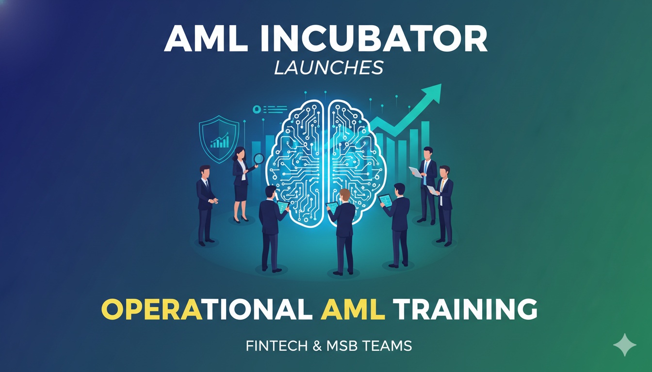 Professional team participating in online AML compliance training session for fintech and MSB operations