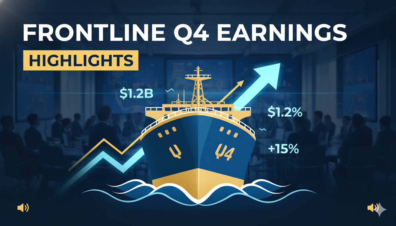 Frontline plc oil tanker vessel sailing on open sea representing Q4 2025 earnings strength