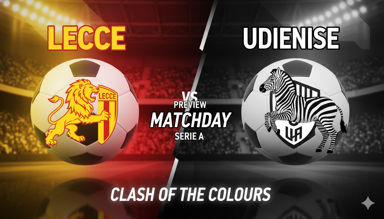 Lecce and Udinese players competing for the ball during a Serie A match at Stadio Via del Mare