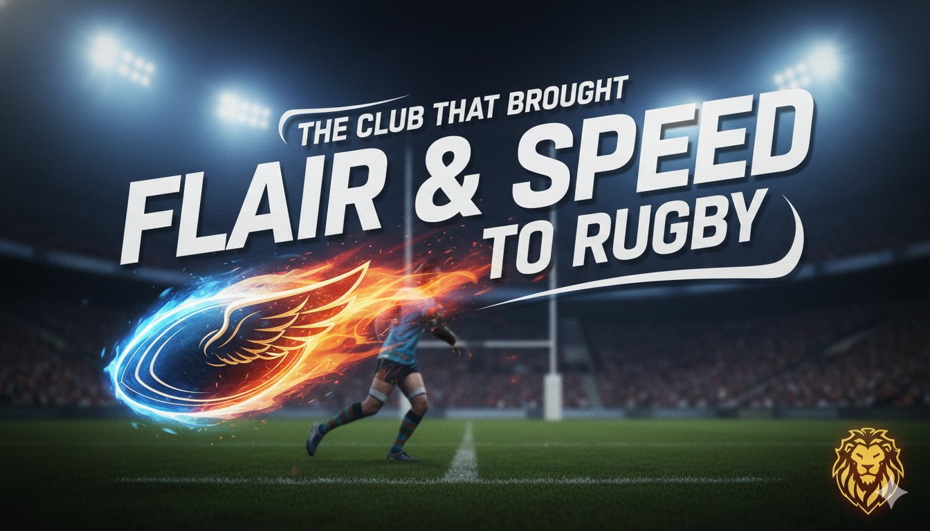 Historic rugby players from Reading West Indians RUFC in action, showcasing dynamic running and passing during a match.