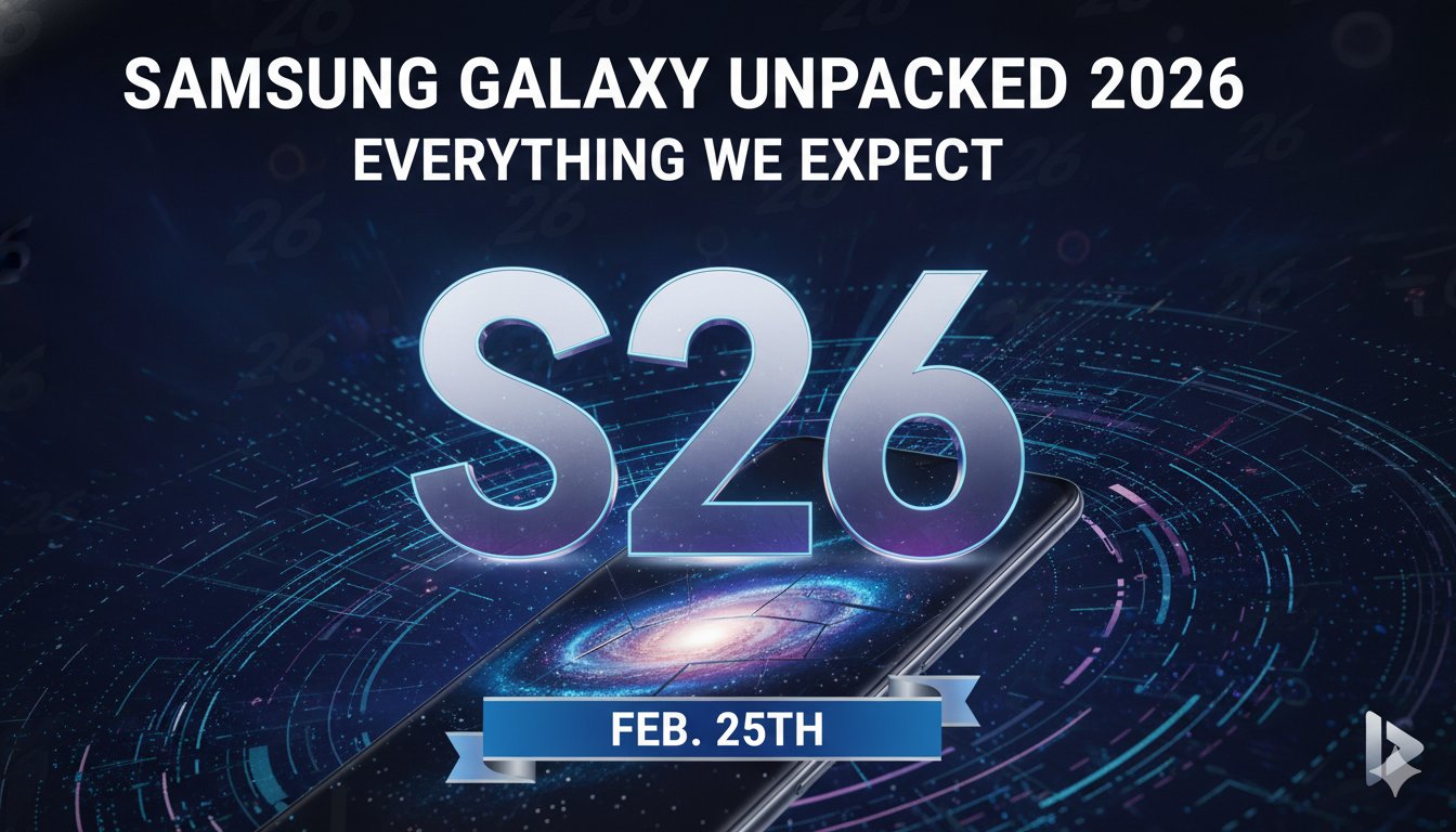 Render of the anticipated Samsung Galaxy S26 Ultra in premium color with prominent camera module and sleek design