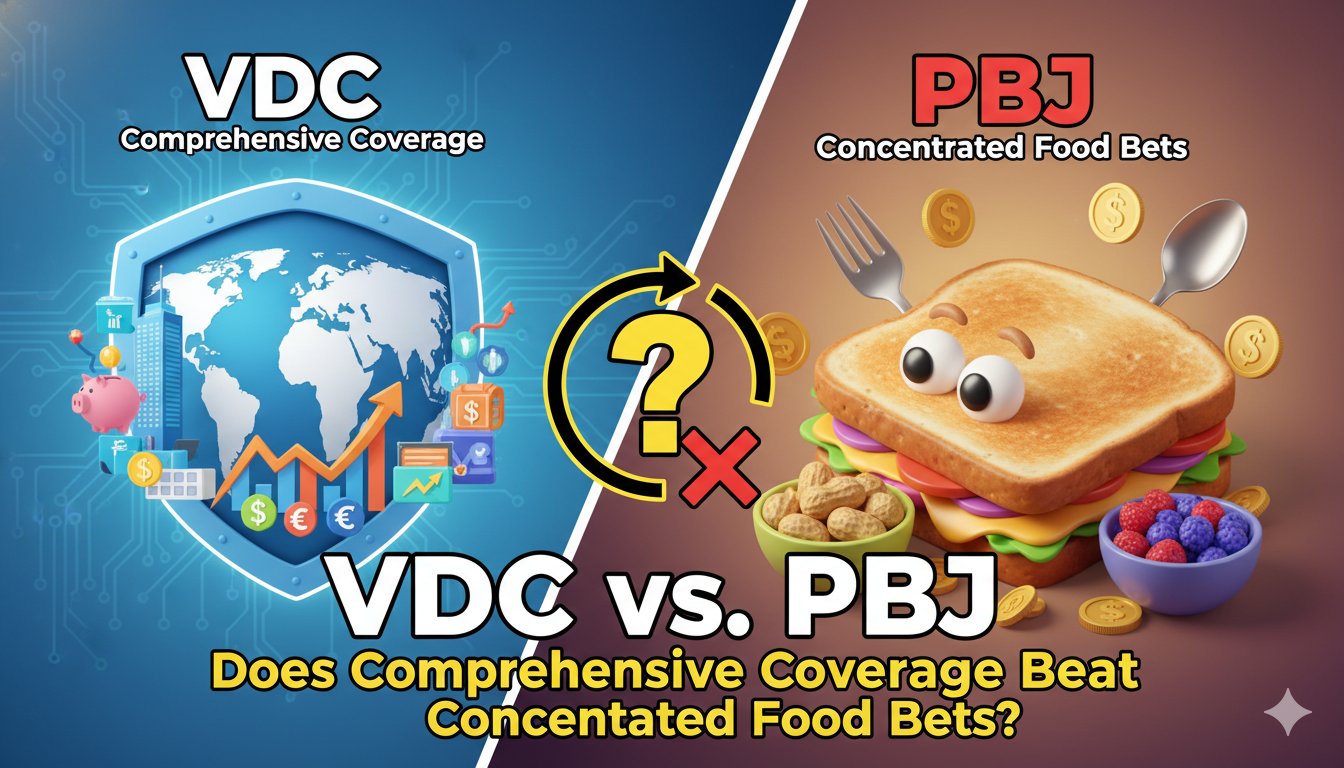 Graph comparing VDC and PBJ ETF performance curves over time