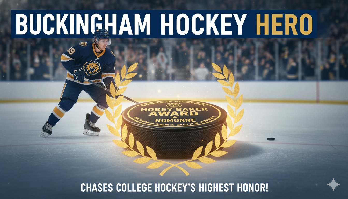 Michael Citara, University of Alaska Fairbanks forward and 2026 Hobey Baker Award nominee from Buckingham Township, Pennsylvania, in action on the ice.