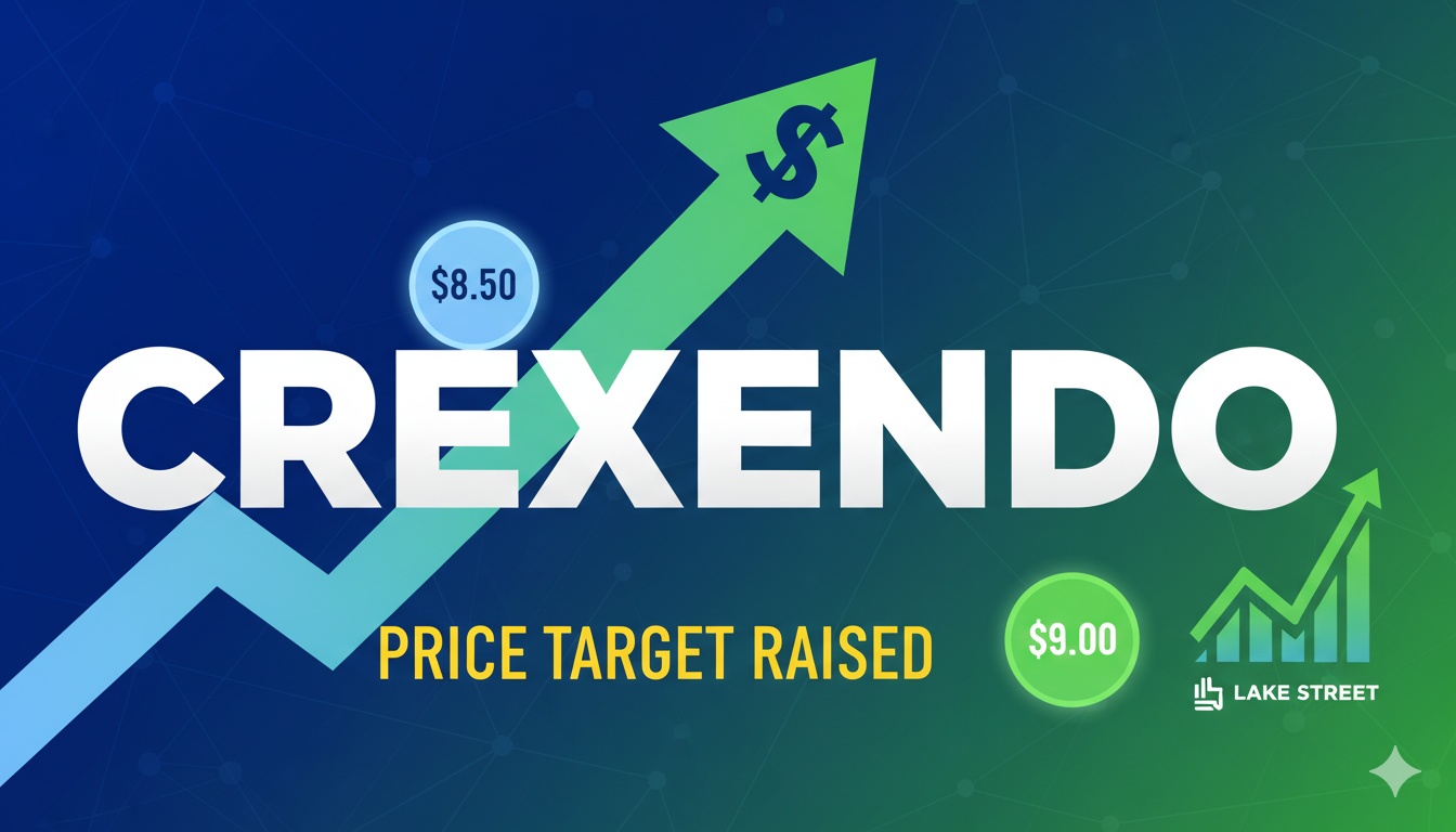 Stock chart and analyst price target upgrade for Crexendo Inc. (CXDO) with Lake Street Capital logo