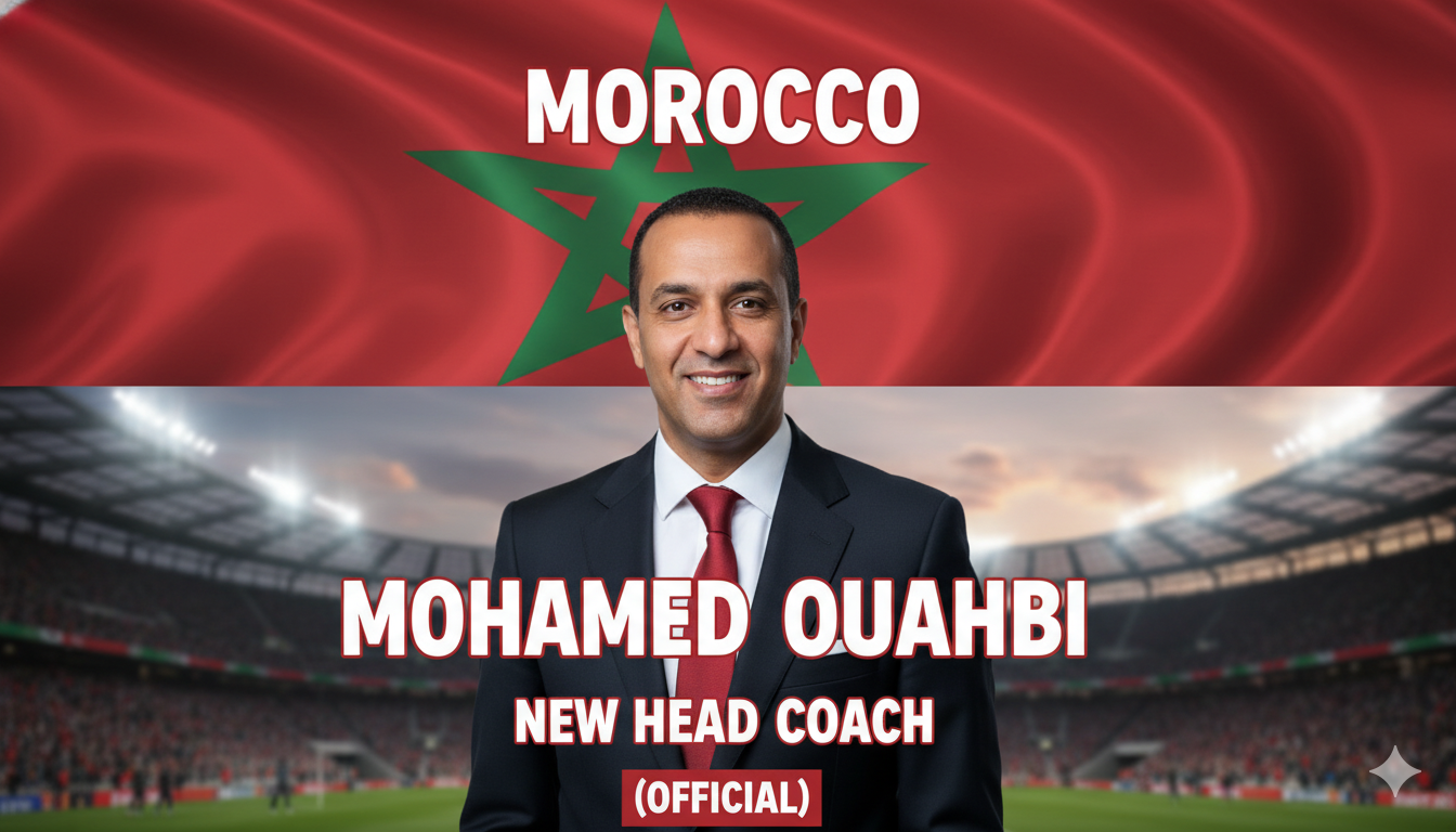 Mohamed Ouahbi, newly appointed head coach of the Morocco national football team, during official announcement