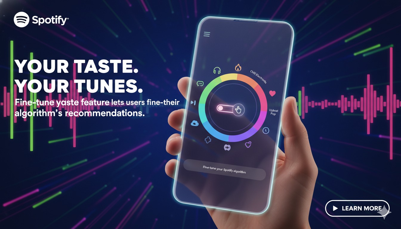 Spotify app screen displaying the new Taste Profile beta feature with listening summary and feedback prompt