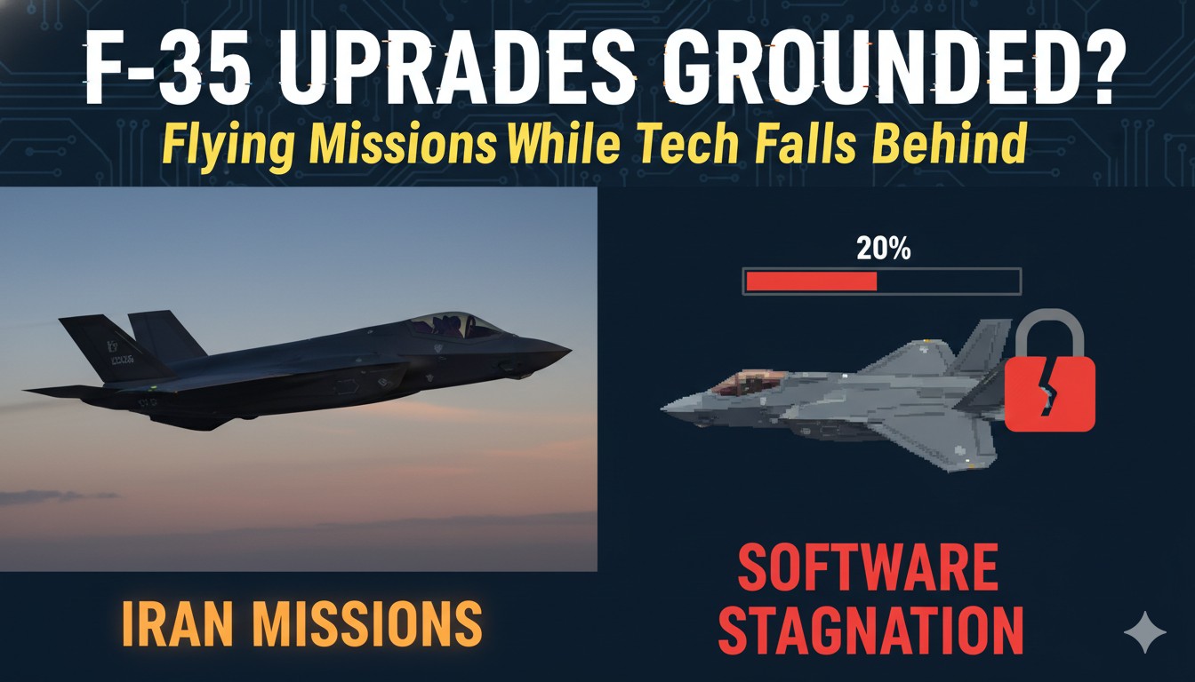 Alt Text for featured image : F-35 Lightning II fighter jet launching from aircraft carrier during operations in support of missions over Iran