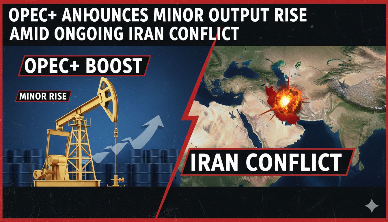 Alt Text for featured image : OPEC+ oil ministers in a virtual meeting discussing production adjustments amid Middle East conflict