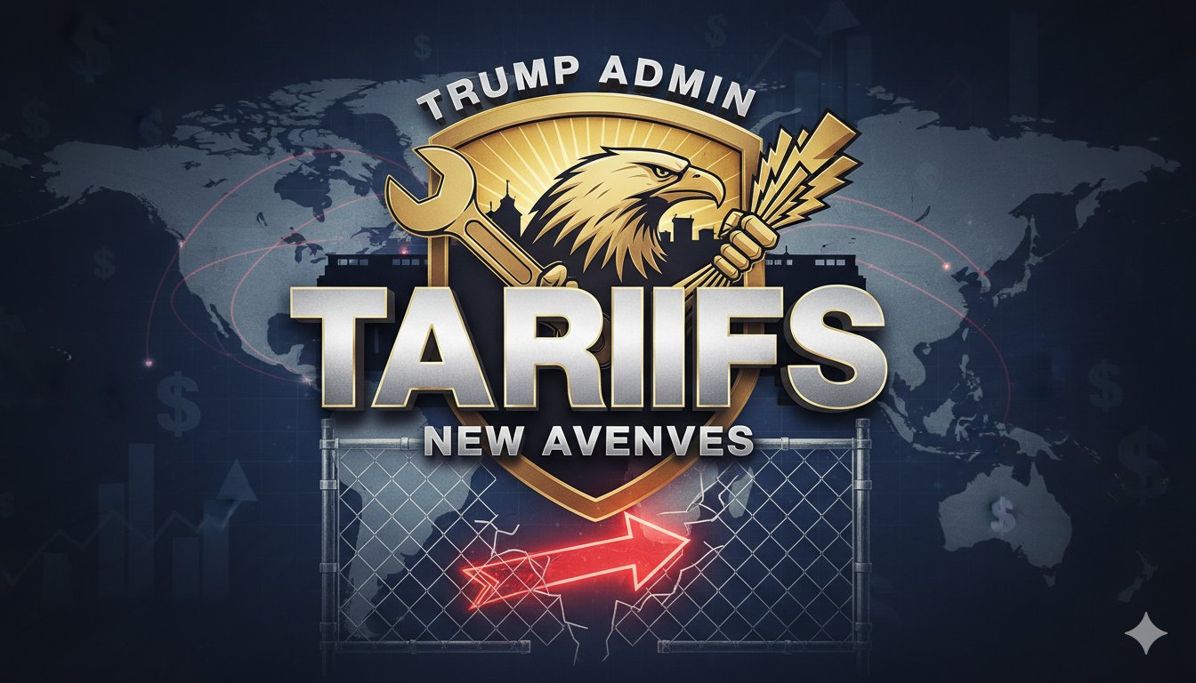 President Trump signing trade policy documents at the White House, focusing on tariffs and international commerce